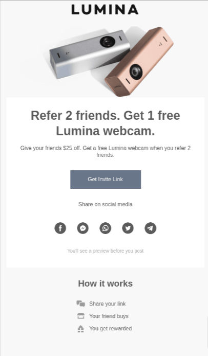 Shopify referral email template