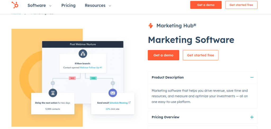 Hubspot email marketing platform with CRM