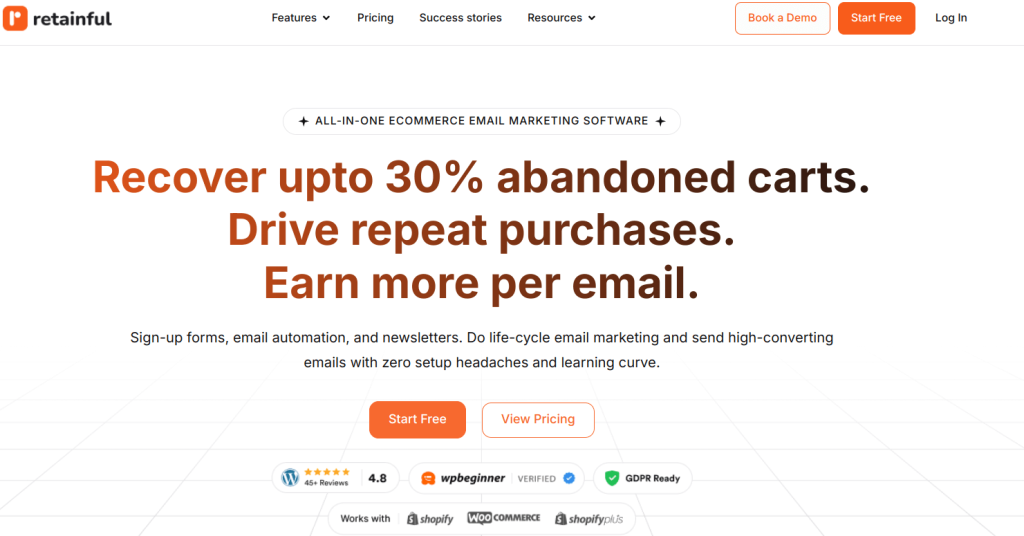 Retainful best email marketing software for ecommerce