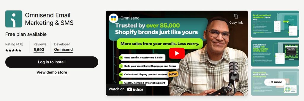 Omnisend Shopify marketing automation app