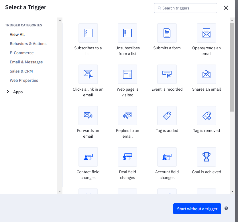 Automation triggers in Klaviyo alternative Activecampaign