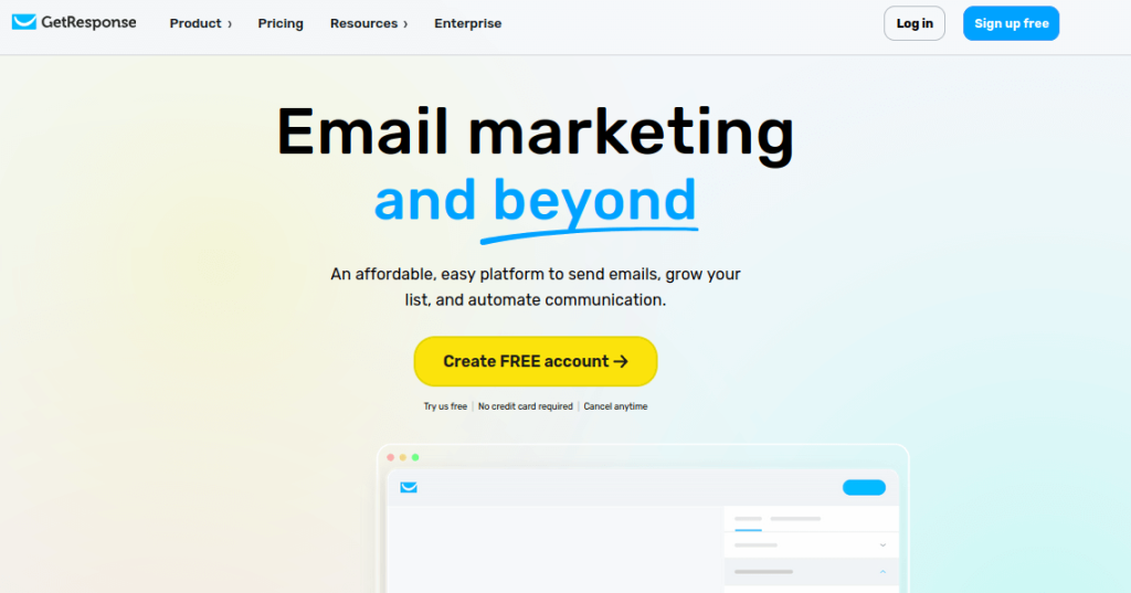 GetResponse email list building software