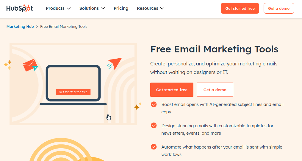 Hubspot’s email list building tool