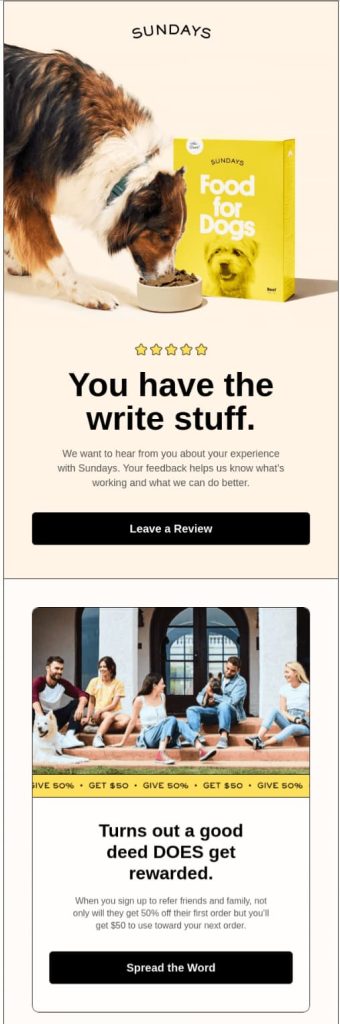 example of CTA in a responsive email