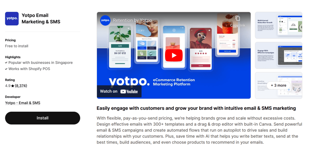 Yotpo app as Shopify Email and Mailchimp alternative